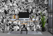 3D Abstract Graffiti Pattern Wall Mural Wallpaper LQH 338- Jess Art Decoration