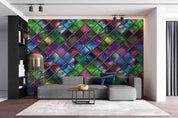3D Geometric Colorful Window Glasses Scenery Wall Mural Wallpaper LXL- Jess Art Decoration