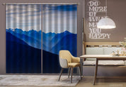3D Sky Mountain Landscape Blue Curtains and Drapes LLL 137- Jess Art Decoration
