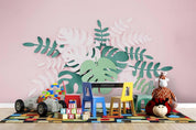 3D Hand Drawn Tropical Leaf Pink Wall Mural Wallpaper LQH 298- Jess Art Decoration