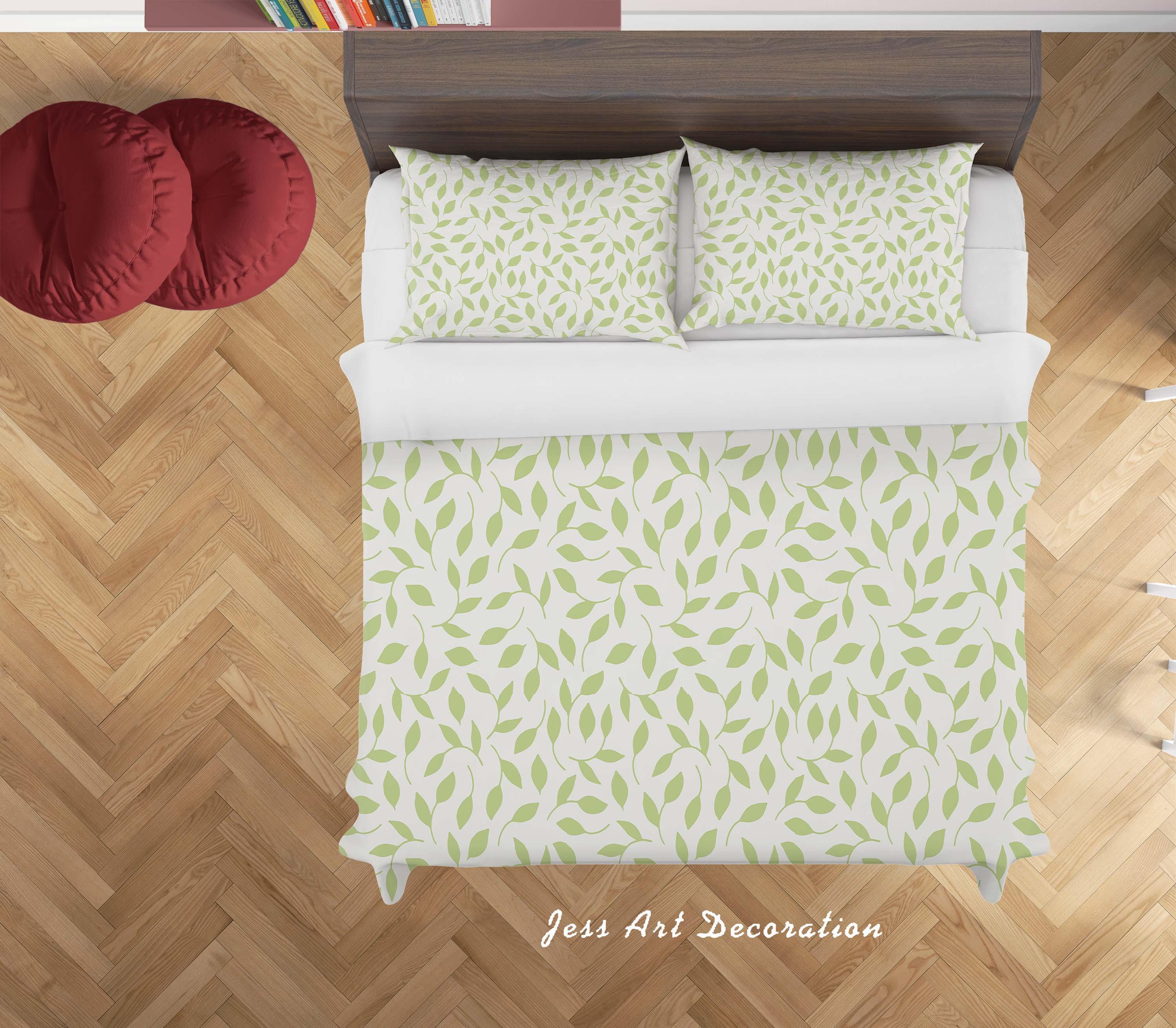 3D Green Leaves Quilt Cover Set Bedding Set Duvet Cover Pillowcases SF30- Jess Art Decoration