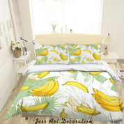 3D Yellow Banana Pattern Quilt Cover Set Bedding Set Pillowcases 58- Jess Art Decoration