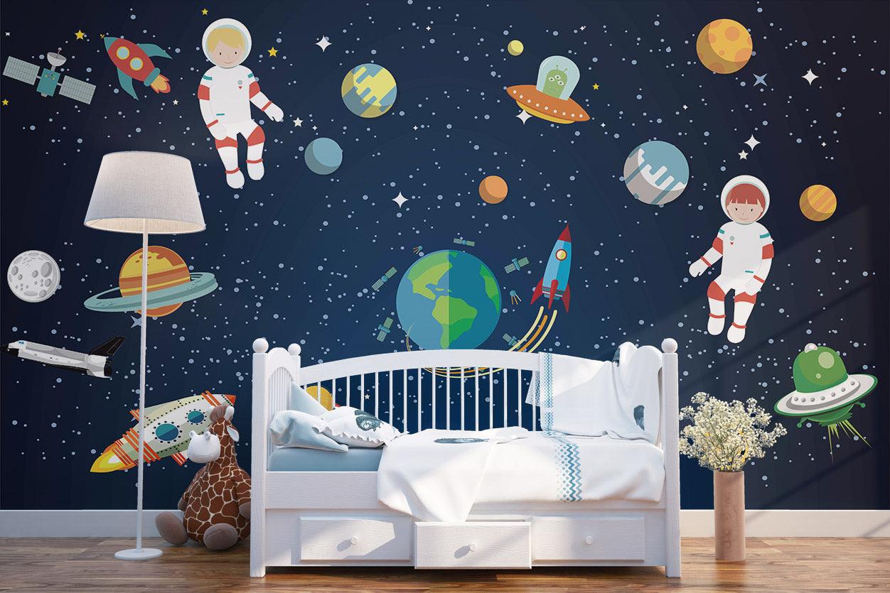 3D Blue Space Astronaut Wall Mural Wallpaper 79- Jess Art Decoration