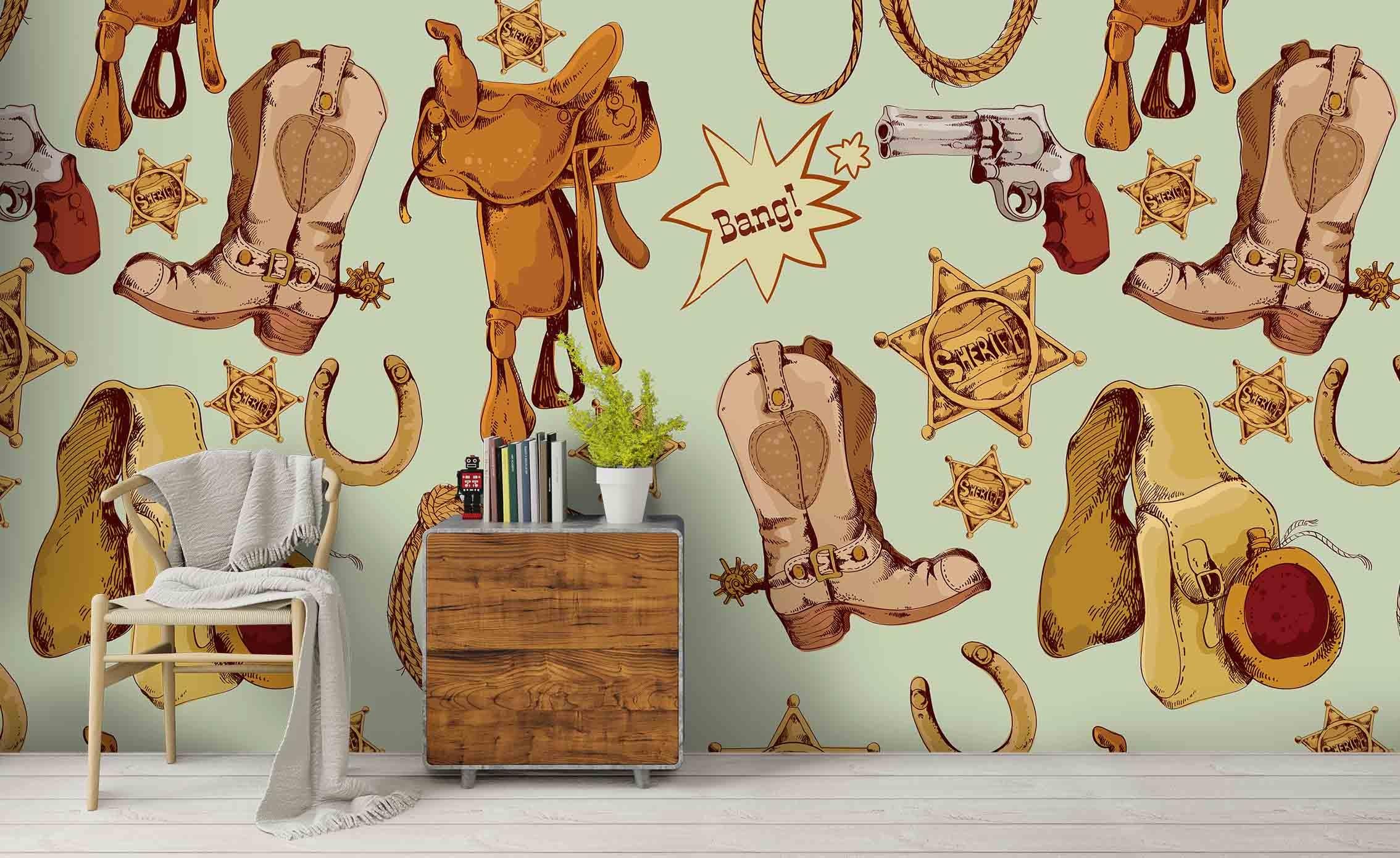 3D Boots Backpack Rope Wall Mural Wallpaper 67 LQH- Jess Art Decoration