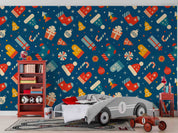 3D Vintage Watercolor Christmas Element Wall Mural Wallpaper GD 2022- Jess Art Decoration