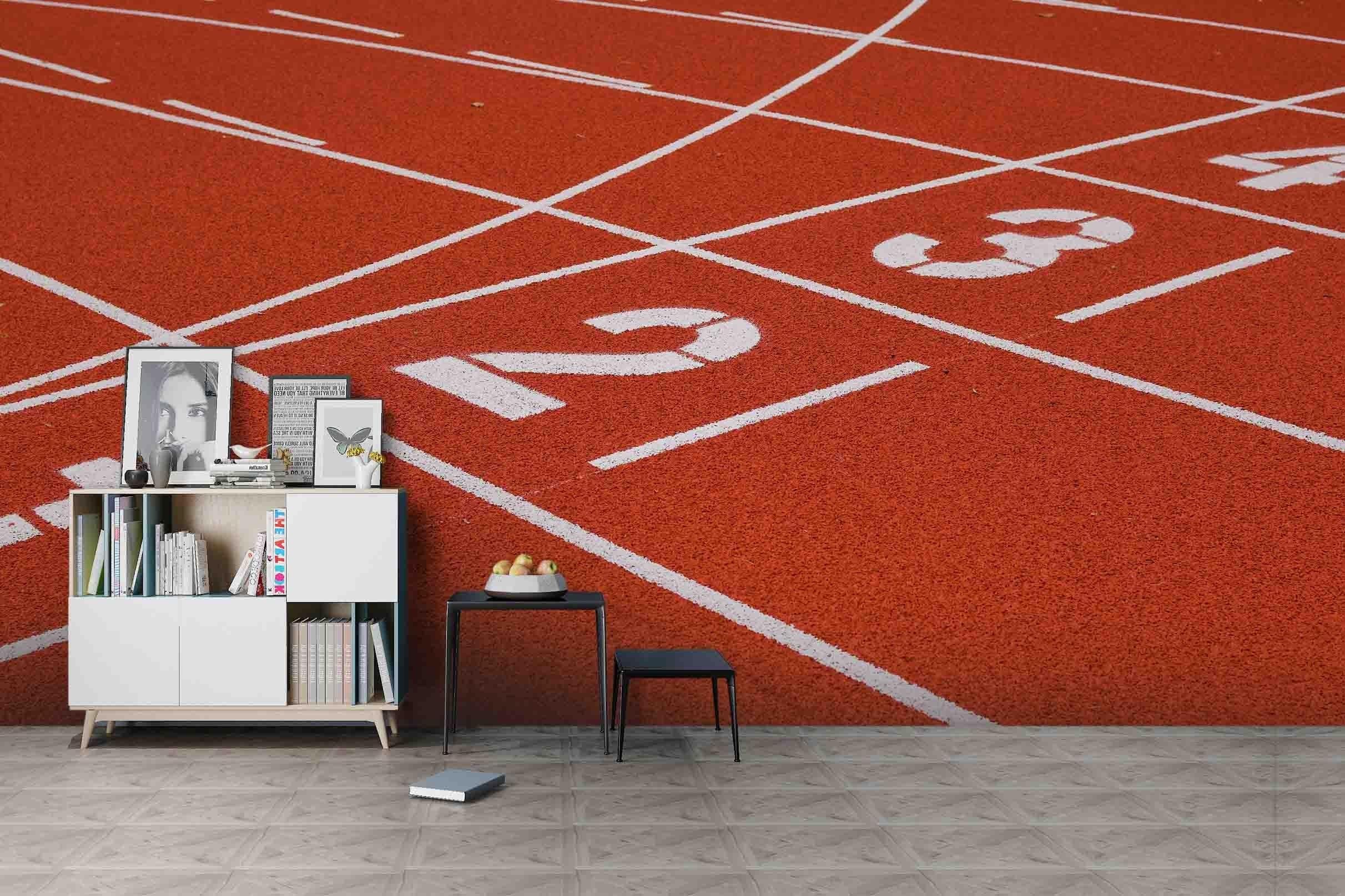 3D Red Stadium Track Wall Mural Wallpaper SF73- Jess Art Decoration