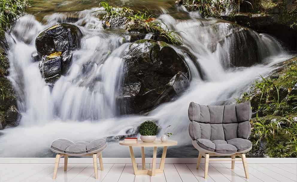 3D Creek Stone Landscape Wall Mural Wallpaper LQH 193- Jess Art Decoration