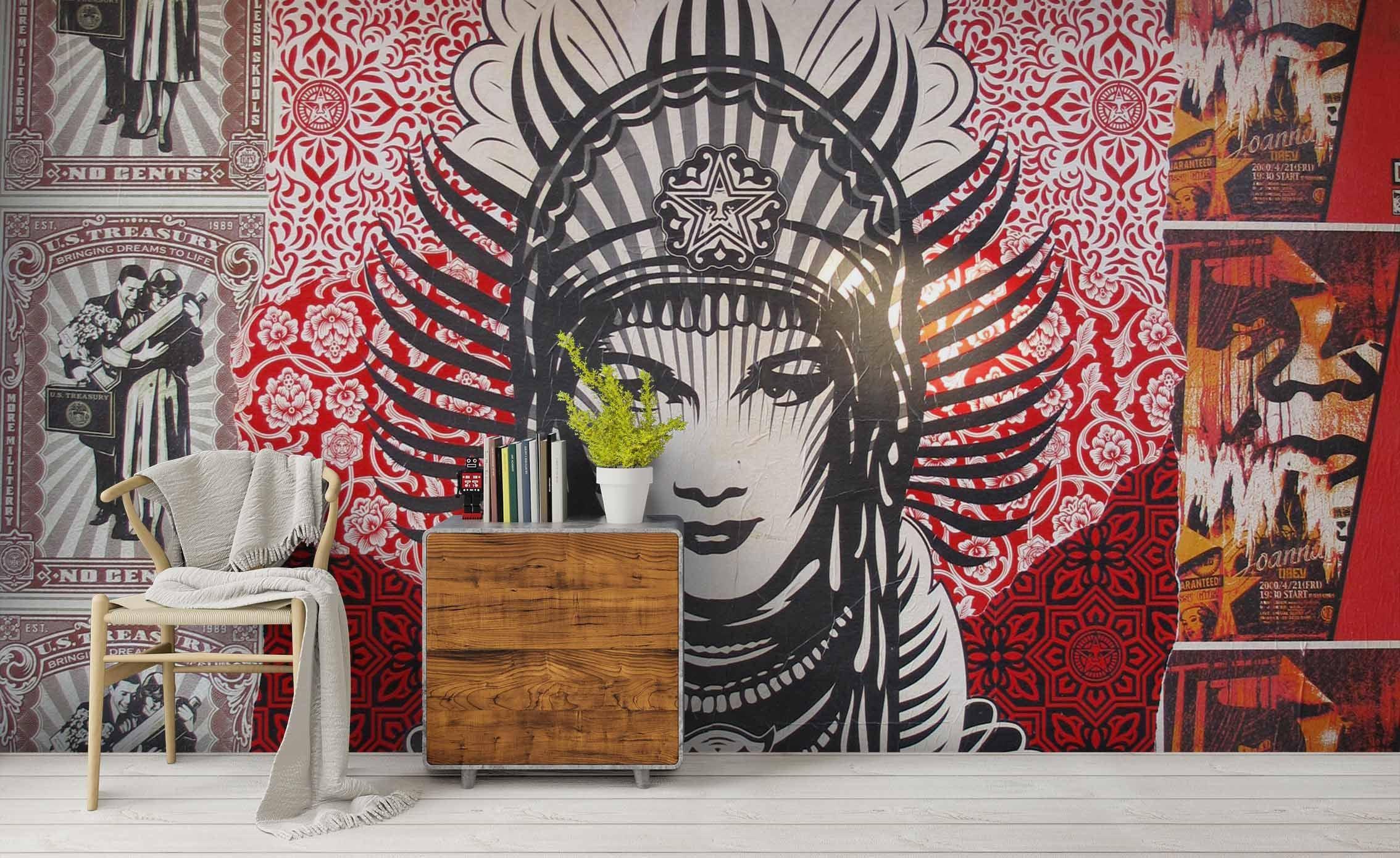 3D Retro Character Portrait retro character portrait mural wall mural wallpaper for dining room - view 2