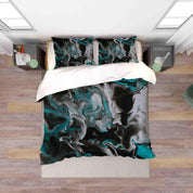 3D Abstract Green Marble Texture Quilt Cover Set Bedding Set Duvet Cover Pillowcases 72- Jess Art Decoration