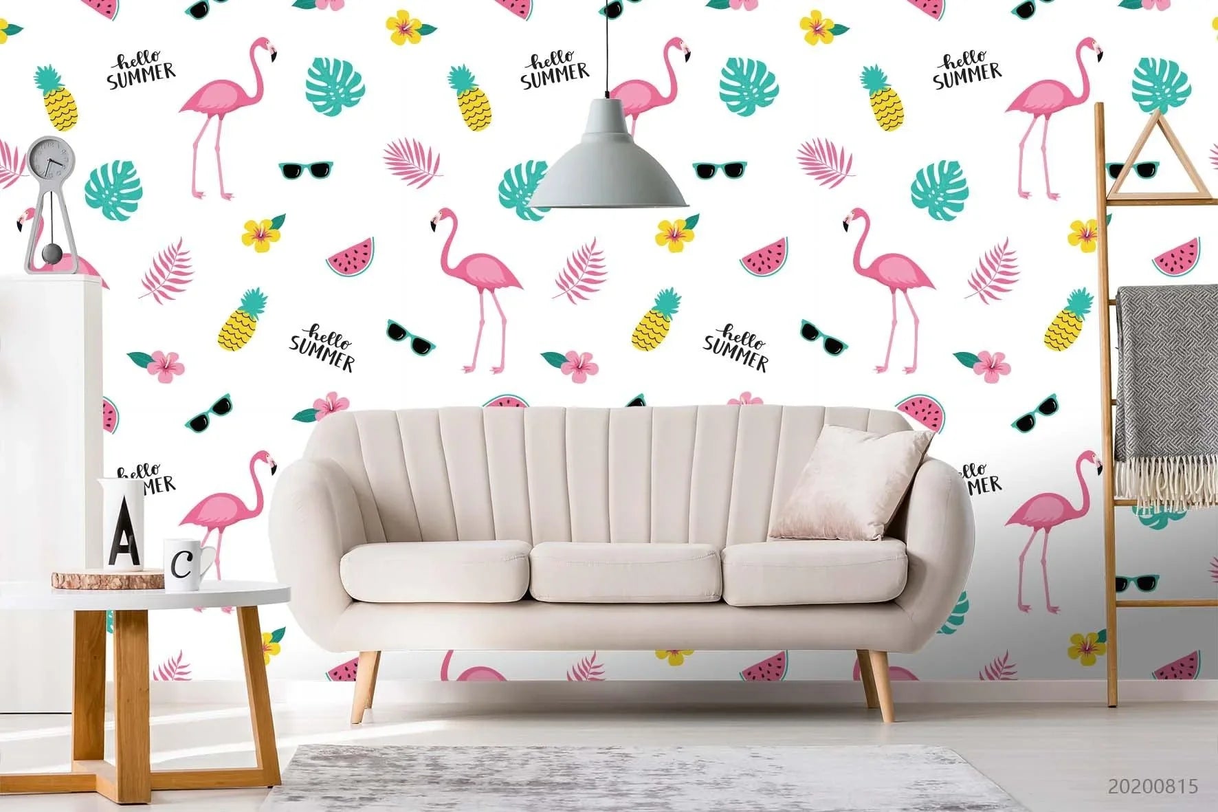 3D Cartoon Colorful Floral Flamingo Wall Mural Wallpaper LXL 1020- Jess Art Decoration