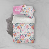 3D Watercolor Pink Floral Quilt Cover Set Bedding Set Pillowcases 38- Jess Art Decoration