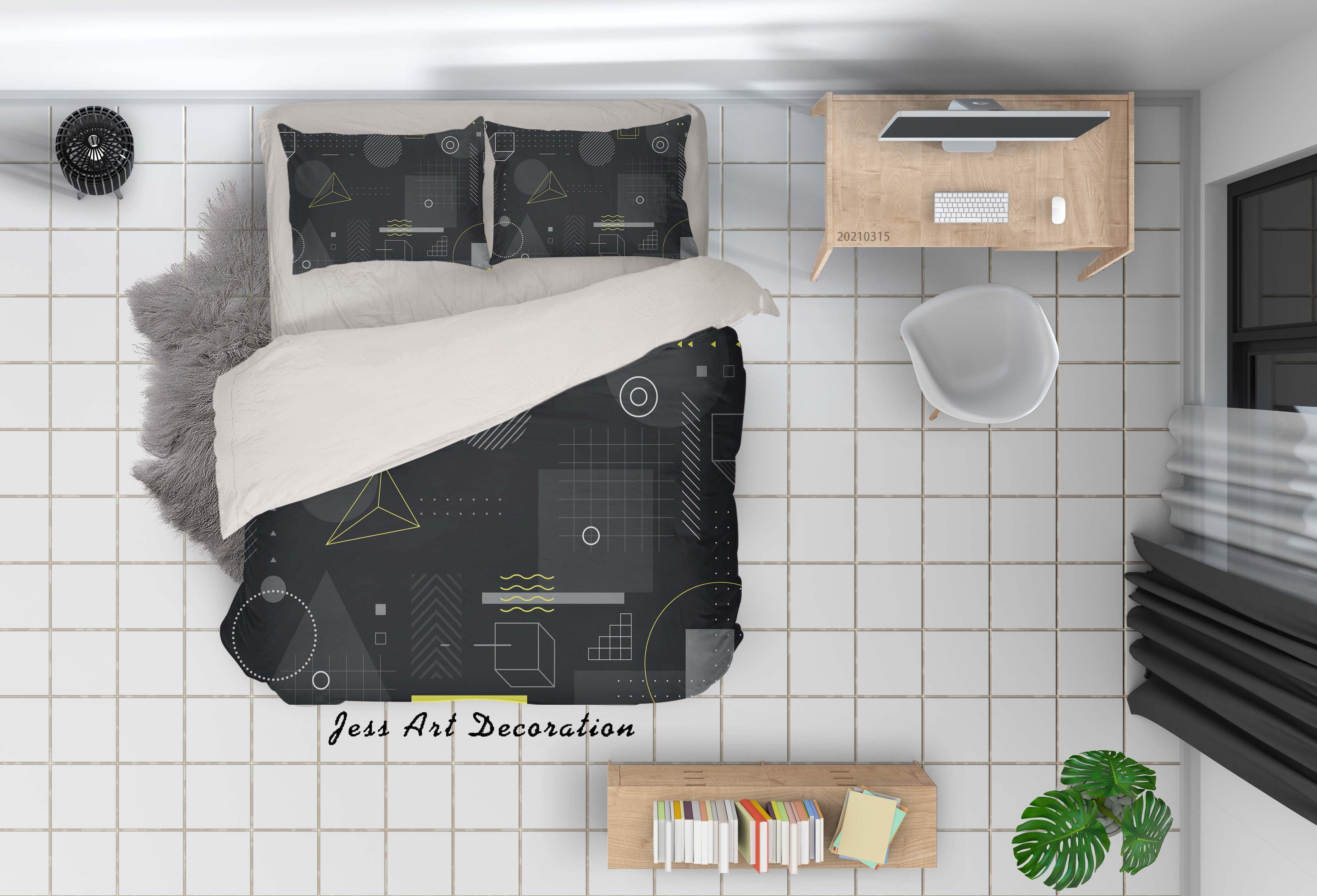 3D Abstract Black Pattern Quilt Cover Set Bedding Set Duvet Cover Pillowcases 79- Jess Art Decoration