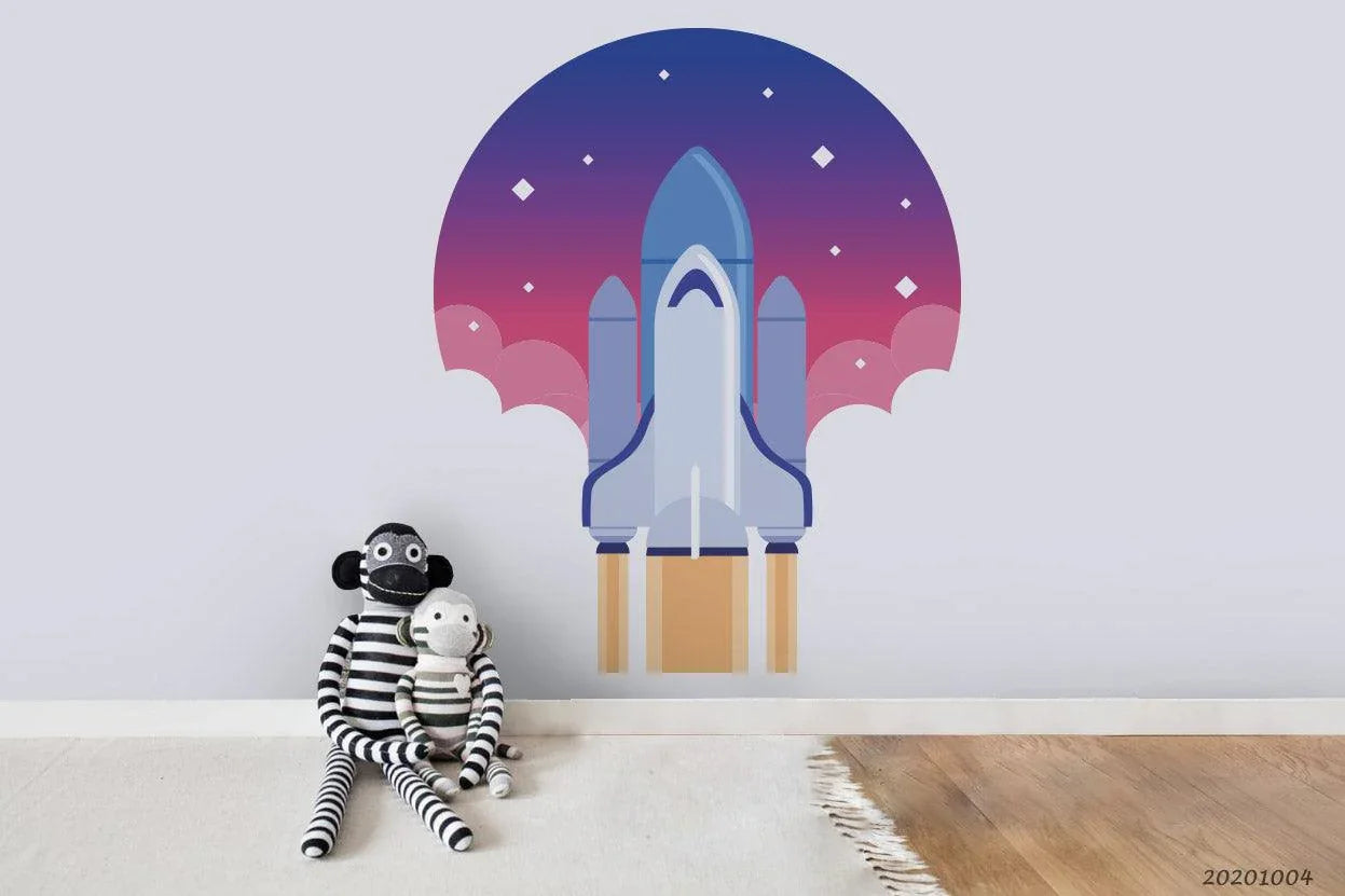 3D Cartoon Planet Astronaut Wall Mural Wallpaper WJ 1528- Jess Art Decoration