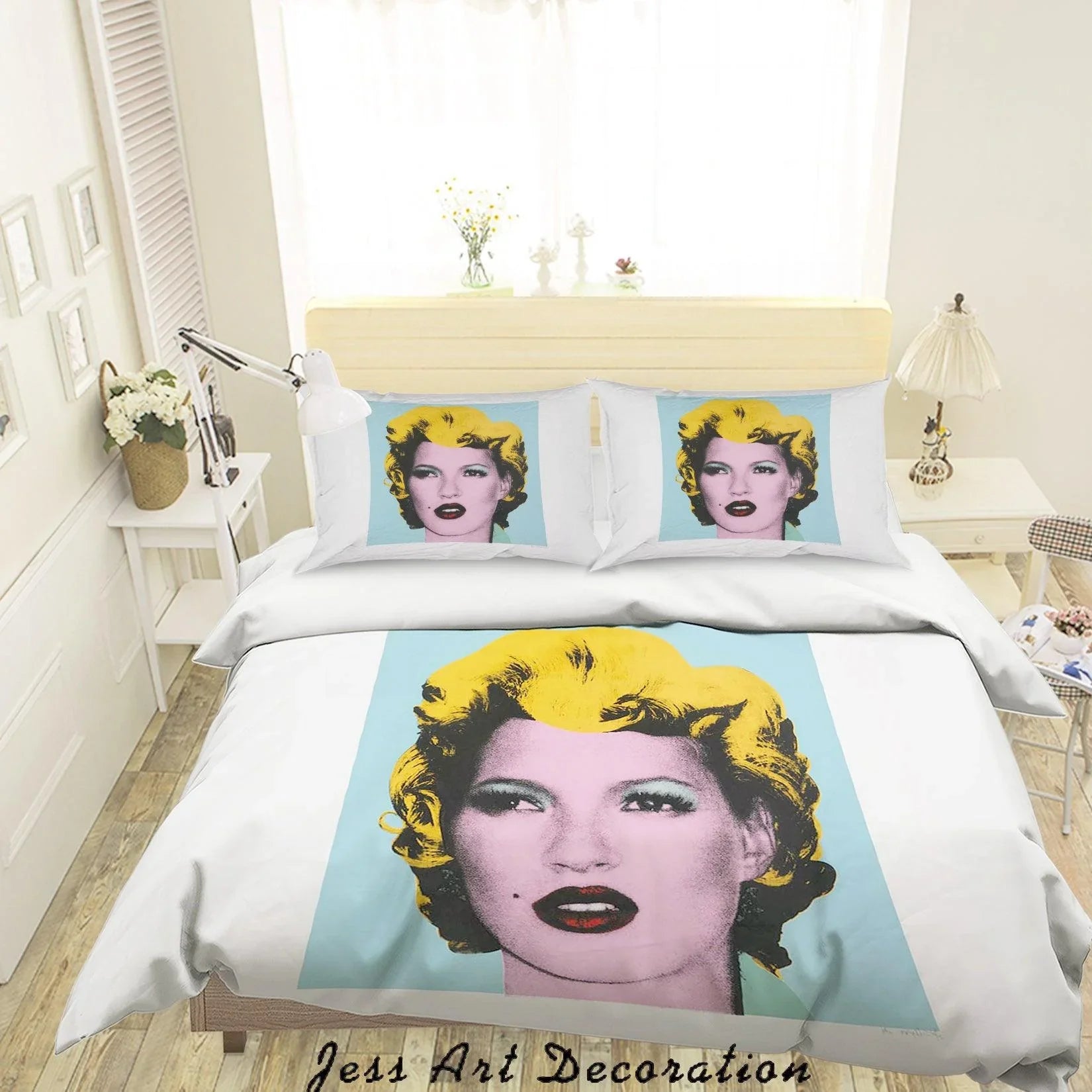 3D Fine Art Old-Fashion Girl Quilt Cover Set Bedding Set Duvet Cover Pillowcases LXL- Jess Art Decoration