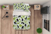 3D Leopard Floral Pattern Quilt Cover Set Bedding Set Duvet Cover Pillowcases WJ 6888- Jess Art Decoration