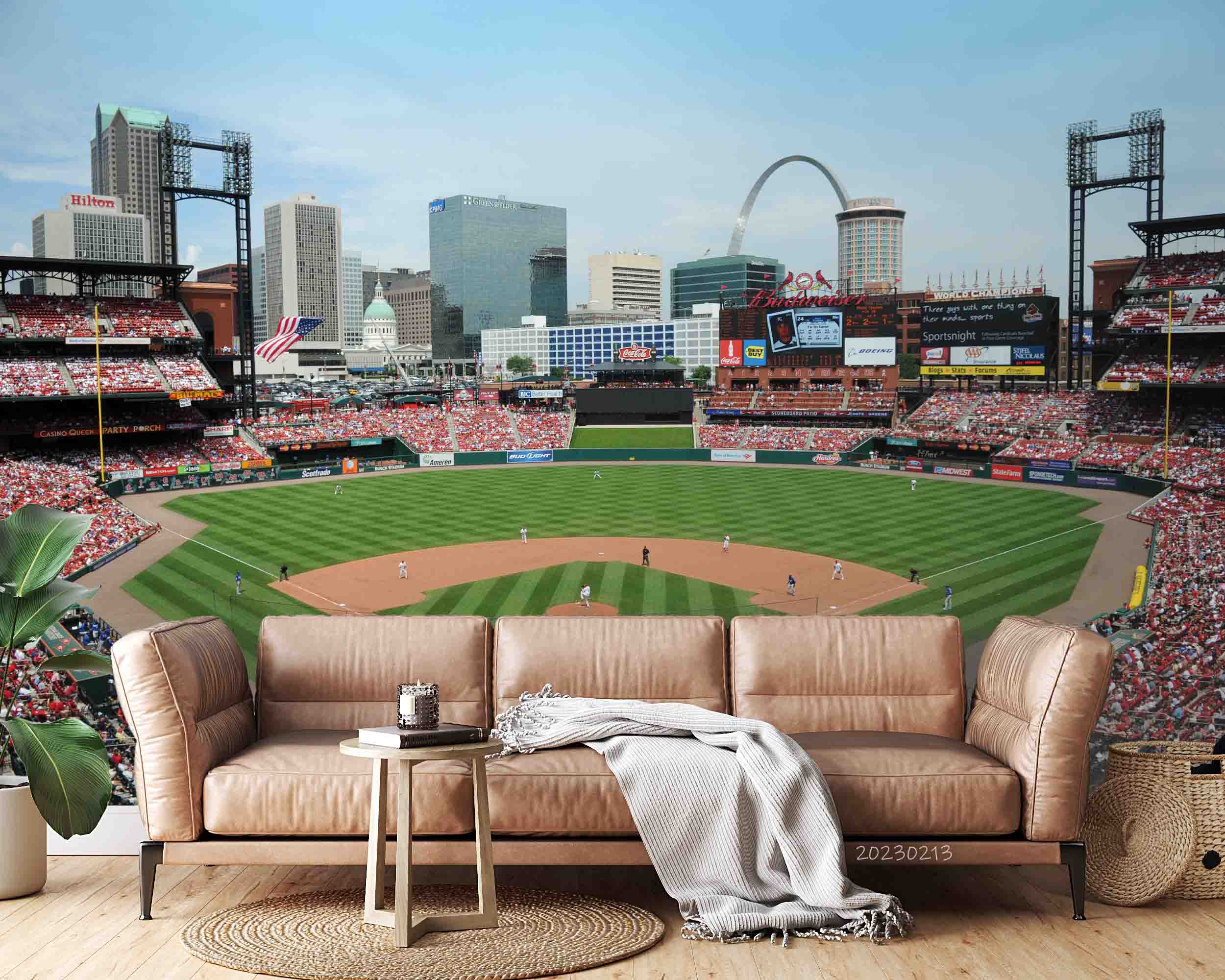 3D Busch Stadium St.Louis Wall Mural Wallpaper GD 1564- Jess Art Decoration