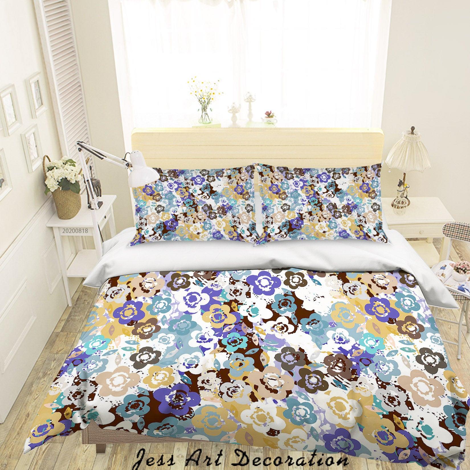 3D Abstract Colorful Floral Painting Quilt Cover Set Bedding Set Duvet Cover Pillowcases LXL- Jess Art Decoration