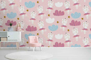 3D Cartoon Animal Horse Cloud Wall Mural Wallpaper LQH 89- Jess Art Decoration