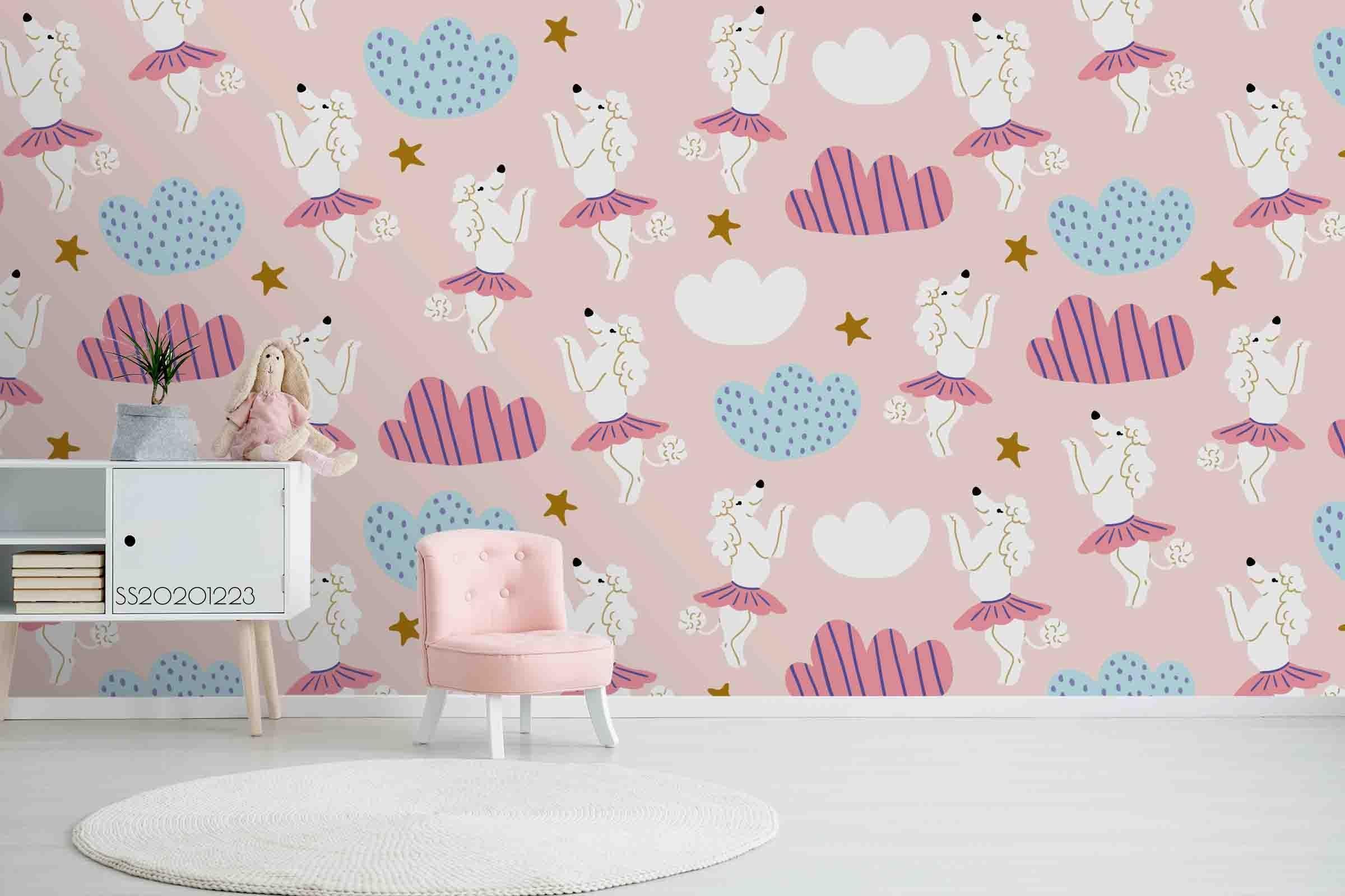 3D Cartoon Animal Horse Cloud Wall Mural Wallpaper LQH 89- Jess Art Decoration