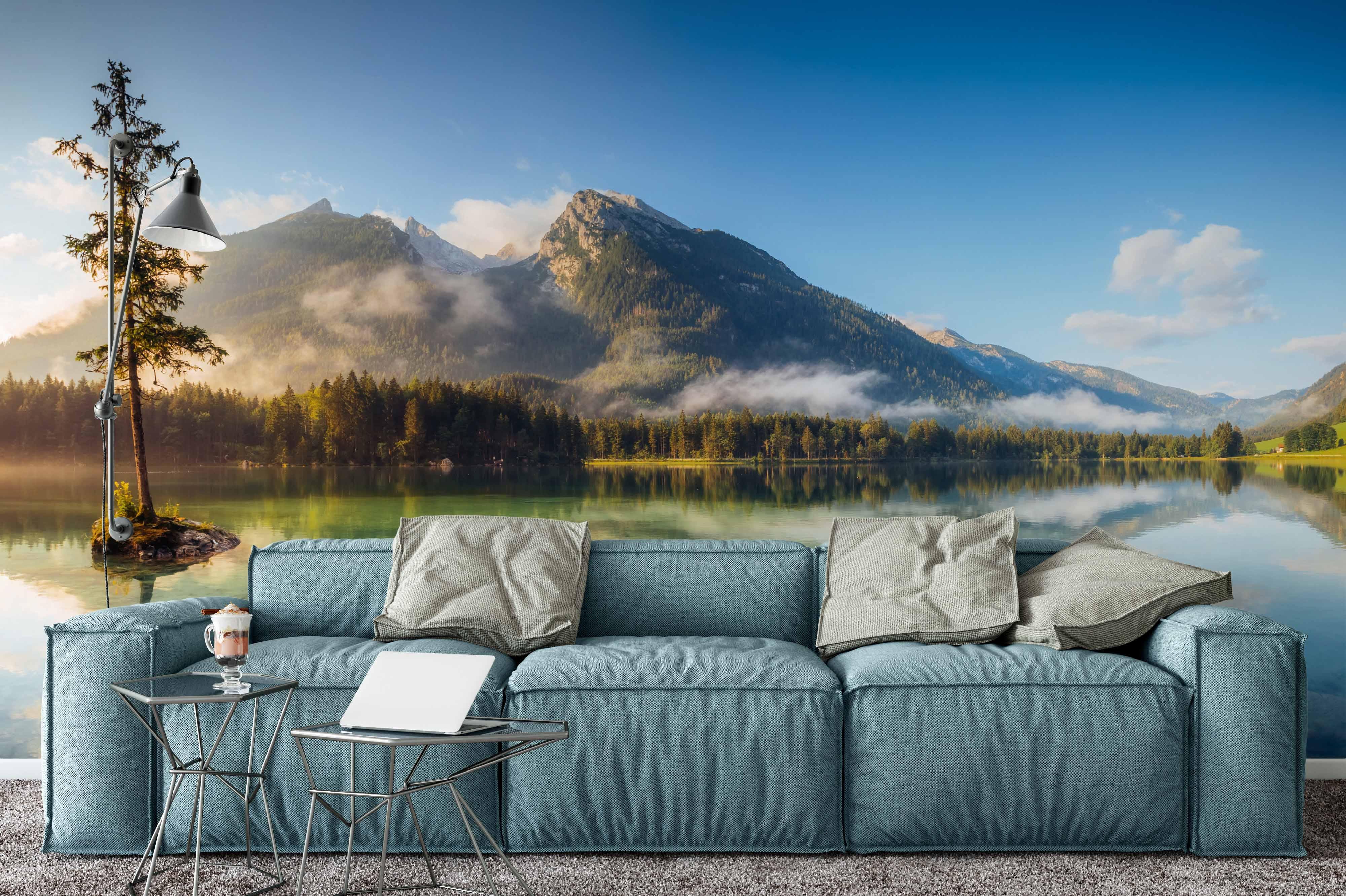 3D Mountains Forest River Wall Mural Wallpaper 153- Jess Art Decoration