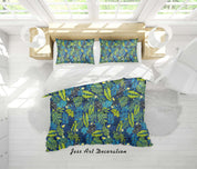 3D Colourful Plant Leaves Floral Pattern Quilt Cover Set Bedding Set Duvet Cover Pillowcases WJ 3864- Jess Art Decoration