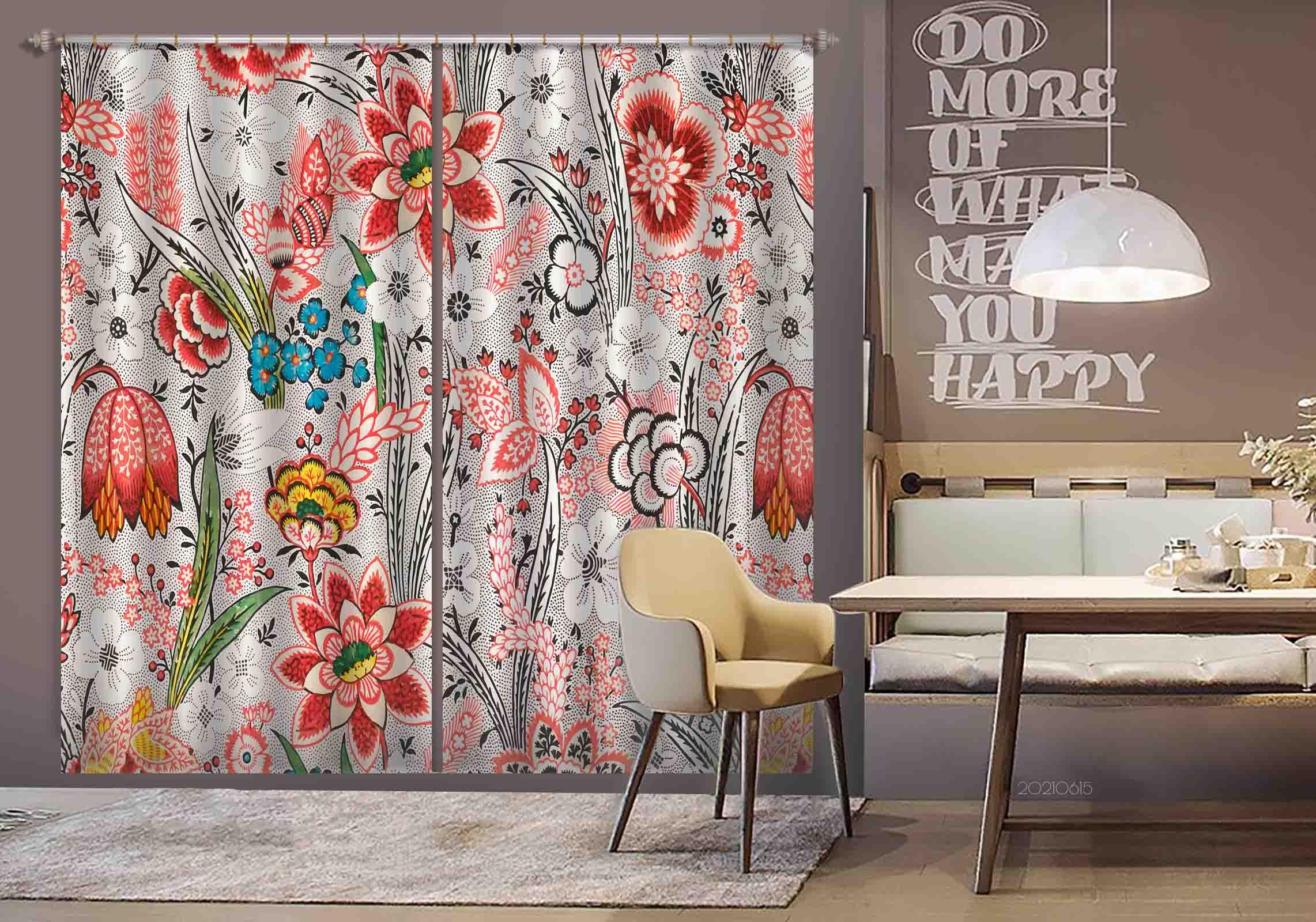 3D Watercolor Floral Color Curtains and Drapes LLL 502- Jess Art Decoration