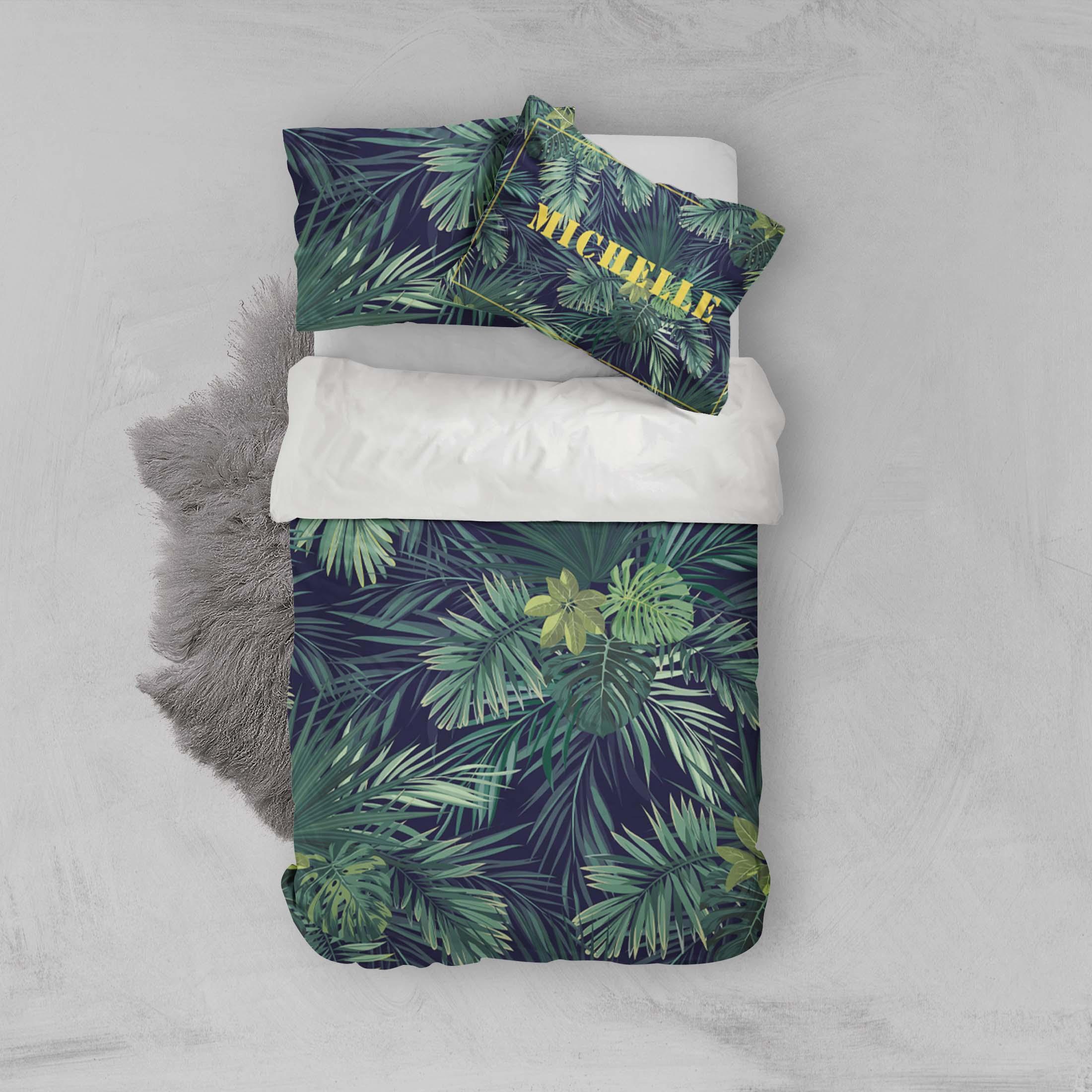 3D Tropical Leaves Quilt Cover Set Bedding Set Pillowcases 30- Jess Art Decoration