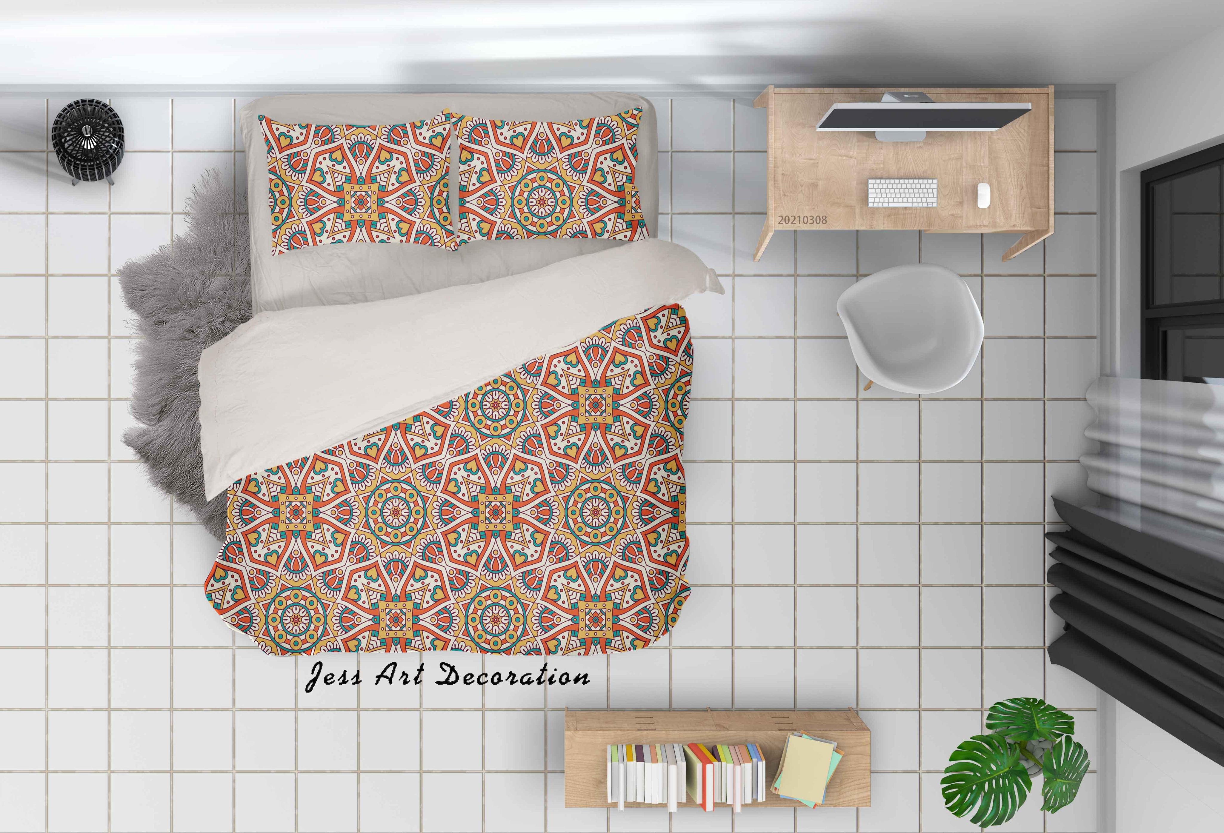 3D Abstract Color Floral Quilt Cover Set Bedding Set Duvet Cover Pillowcases 23- Jess Art Decoration