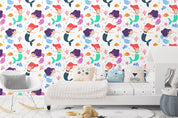 3D Hand Drawn Colored Mermaid Wall Mural Wallpaper LQH 283- Jess Art Decoration