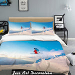 3D Skiing Quilt Cover Set Bedding Set Pillowcases  183- Jess Art Decoration