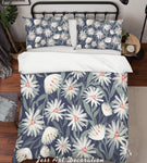 3D White Flowers Quilt Cover Set Bedding Set Pillowcases 221- Jess Art Decoration