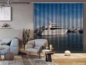 3D Yachting Pier Blue Sky White Clouds Curtains and Drapes GD 389- Jess Art Decoration
