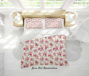 3D White Pink Flowers Quilt Cover Set Bedding Set Duvet Cover Pillowcases SF124- Jess Art Decoration
