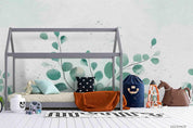 3D Watercolor Green Leaf Wall Mural Wallpaper LQH 126- Jess Art Decoration