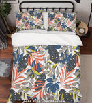 3D Grey Leaves Quilt Cover Set Bedding Set Pillowcases 147- Jess Art Decoration
