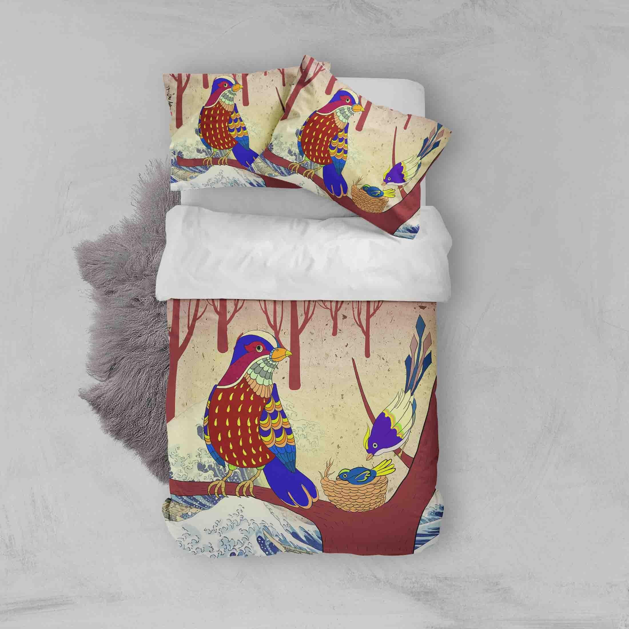 3D Abstract Birds Quilt Cover Set Bedding Set Pillowcases 70- Jess Art Decoration