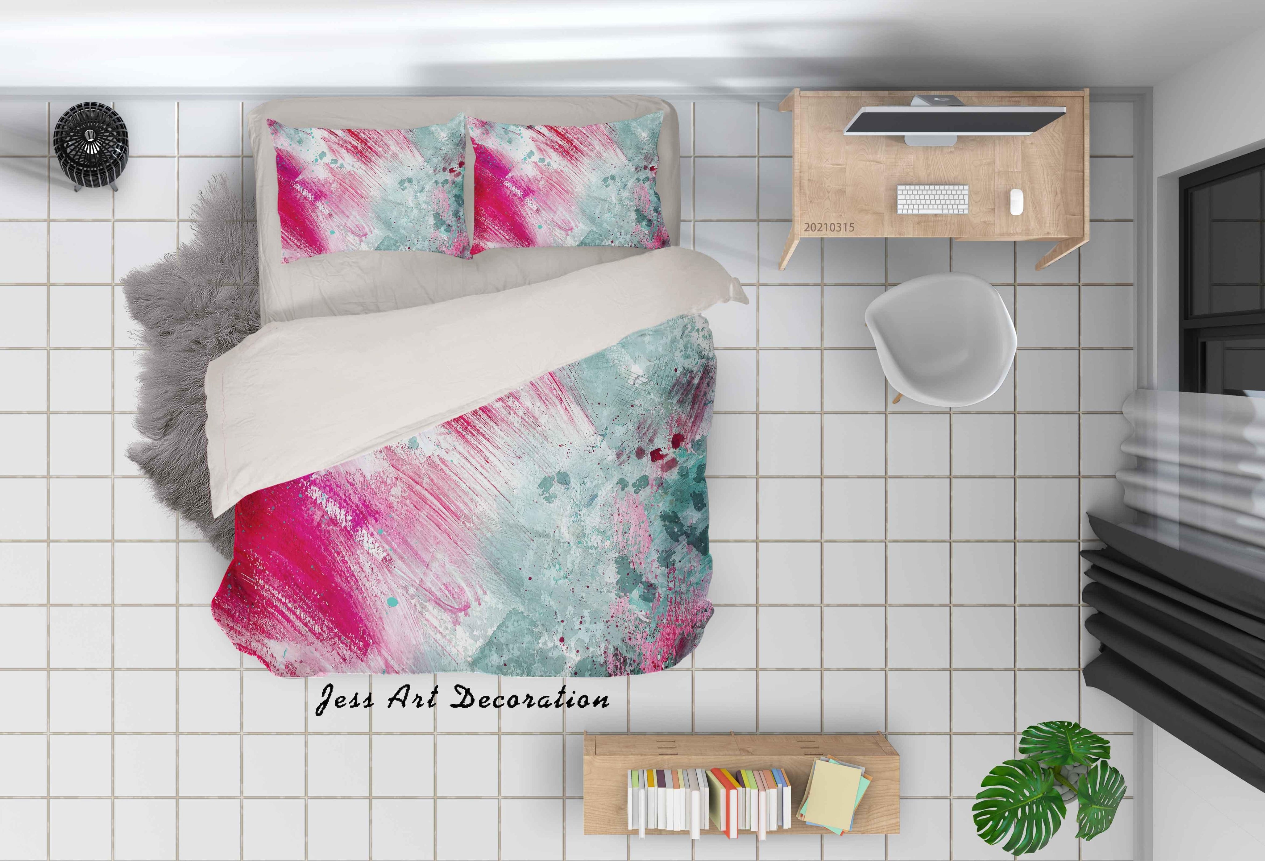 3D Abstract Color Graffiti Quilt Cover Set Bedding Set Duvet Cover Pillowcases 94- Jess Art Decoration