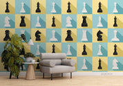 3D Chess Pattern Wall Mural Wallpaper LQH 630- Jess Art Decoration