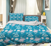 3D Abstract Hand Draw Cartoon Teacup Teapot Floral Pattern Quilt Cover Set Bedding Set Duvet Cover Pillowcases WJ 3572- Jess Art Decoration