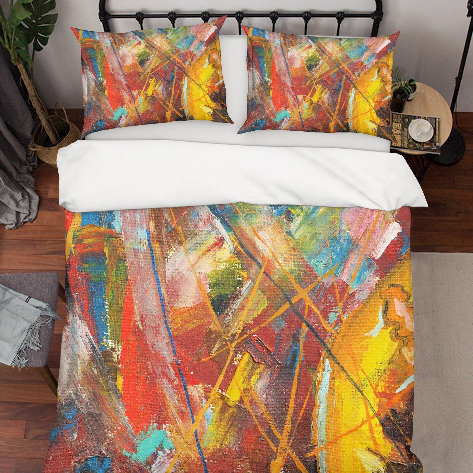 3D Abstract Colorized Oil Painting Quilt Cover Set Bedding Set Pillowcasesn 43- Jess Art Decoration