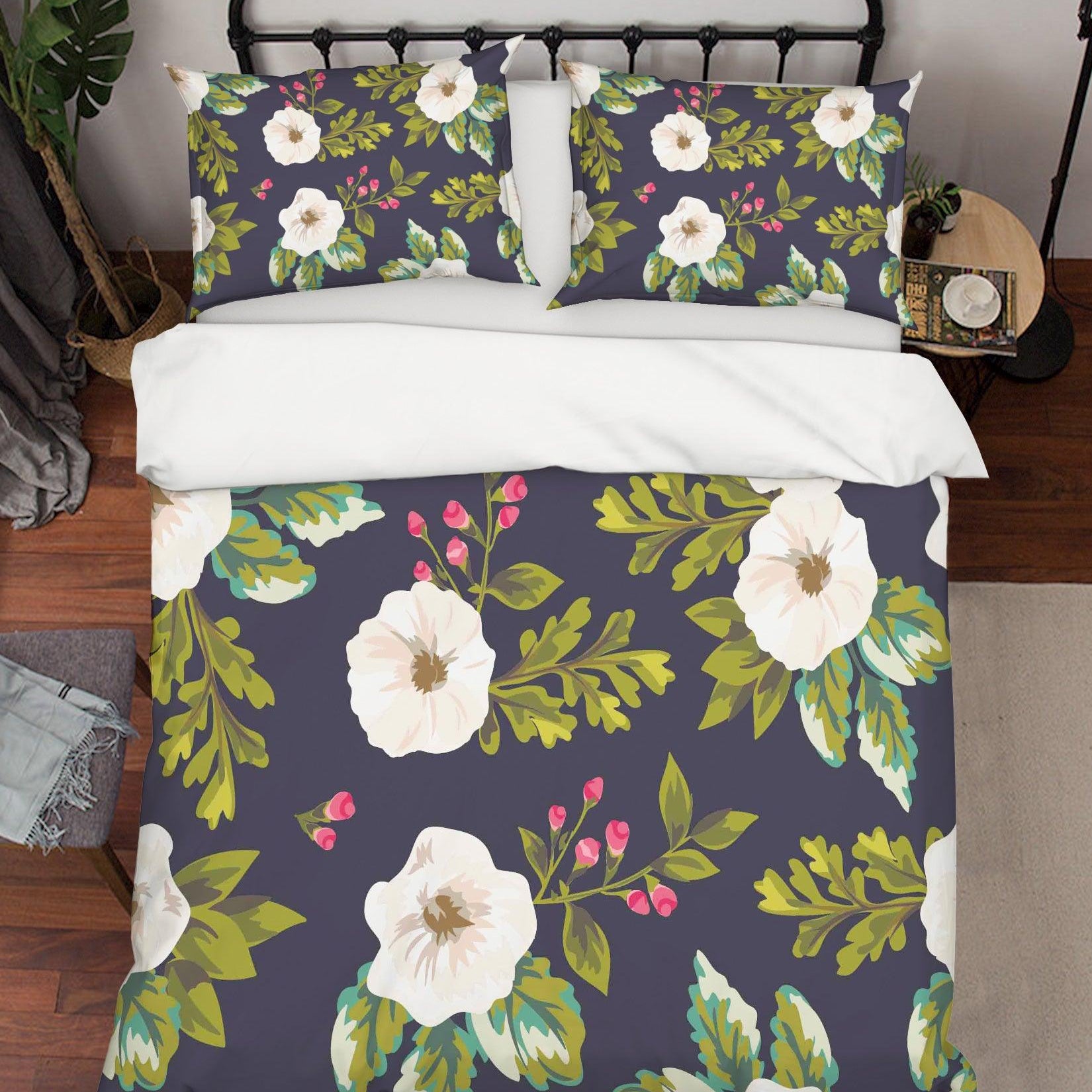 3D Color Flowers Watercolor Quilt Cover Set Bedding Set Pillowcases 17- Jess Art Decoration