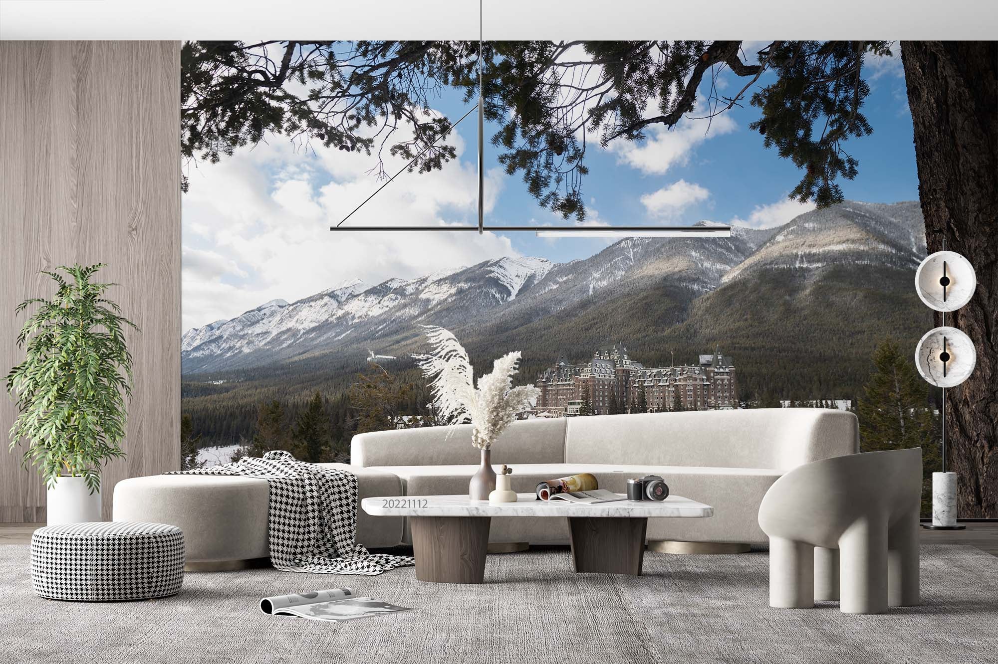 3D Fairmont Banff Springs Hotel Winter National Park Alberta Canada Wall Mural Wallpaper GD 2313- Jess Art Decoration
