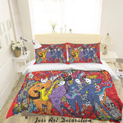 3D Graffiti Colorful Abstract Mask Figure Quilt Cover Set Bedding Set Duvet Cover Pillowcases LXL- Jess Art Decoration