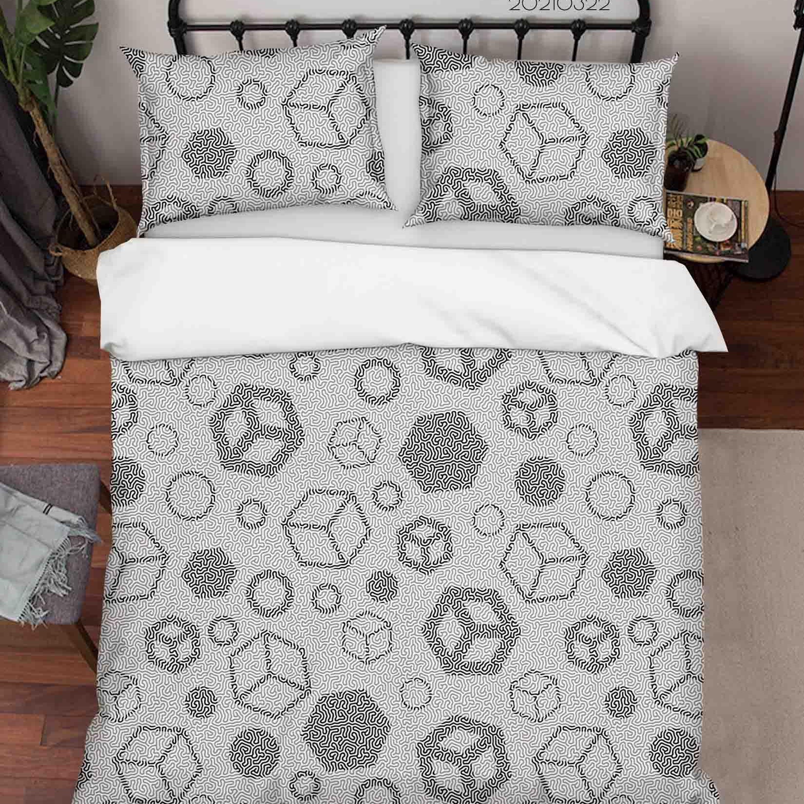 3D Abstract Geometric Pattern Quilt Cover Set Bedding Set Duvet Cover Pillowcases 134- Jess Art Decoration