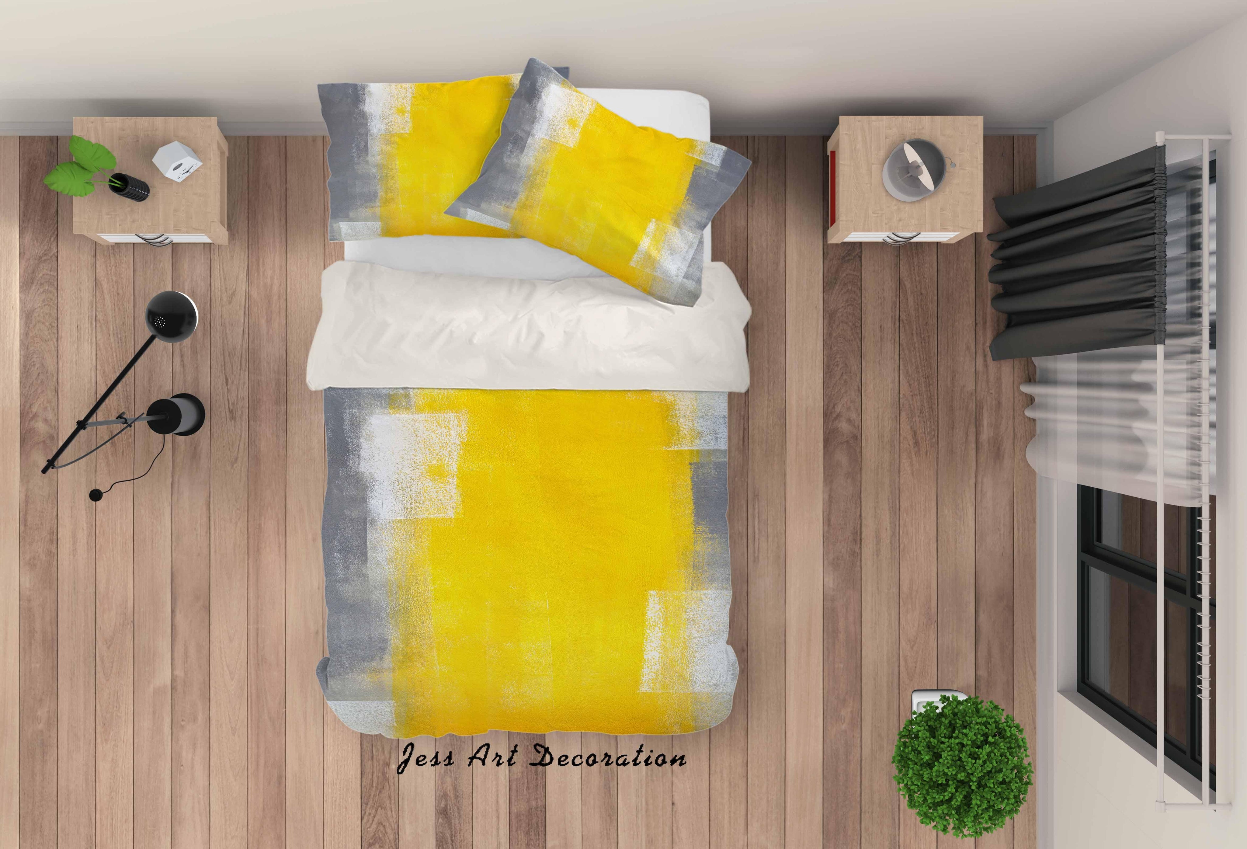 3D Abstract Golden Oil Painting Quilt Cover Set Bedding Set Pillowcasesn 51- Jess Art Decoration