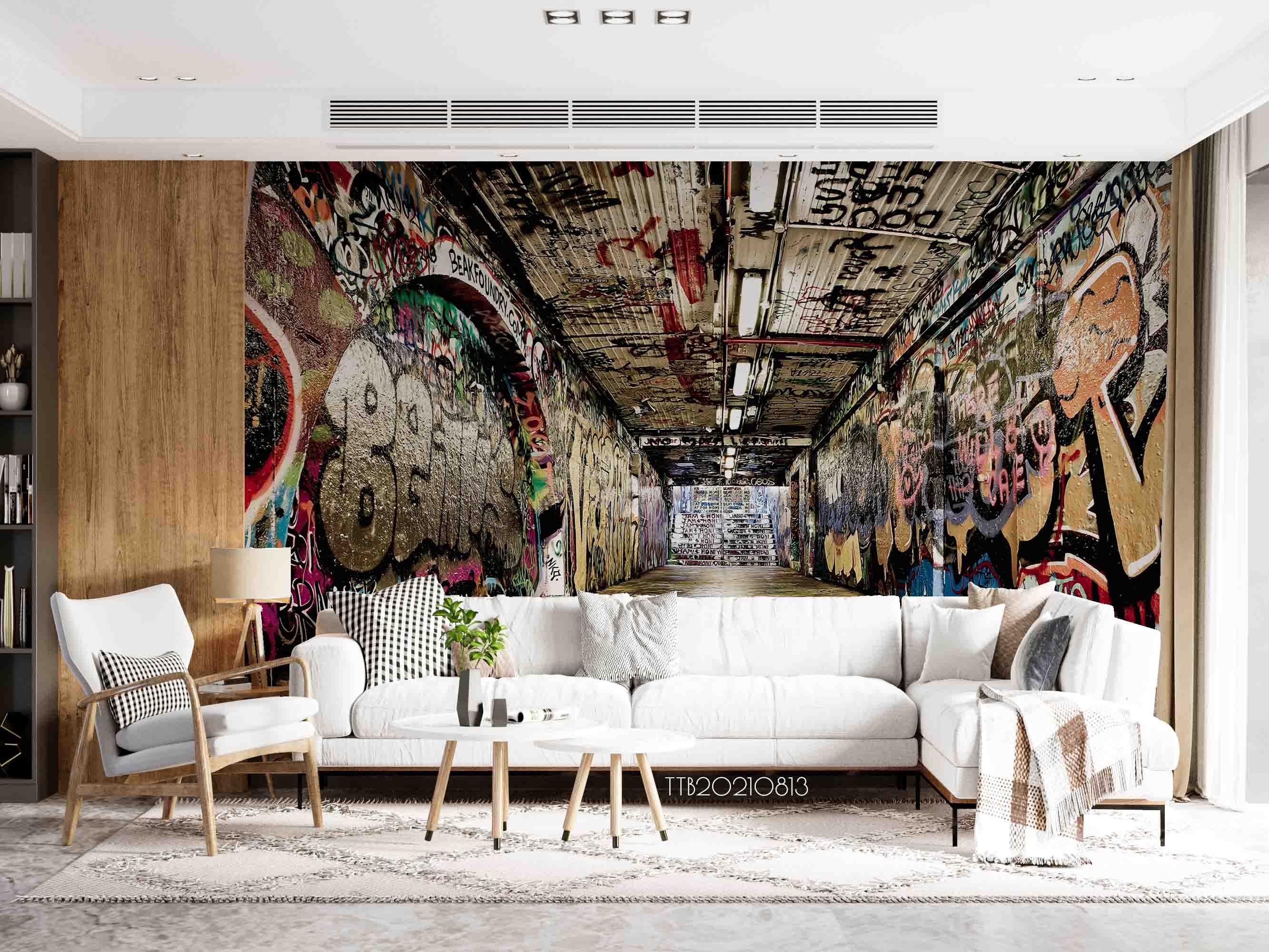 3D Street Abstract Graffiti Wall Mural Wallpaper SWW5093- Jess Art Decoration