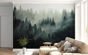 3D Dark Green Forest Trees Misty Scenery Wall Mural Wallpaper GD 949- Jess Art Decoration