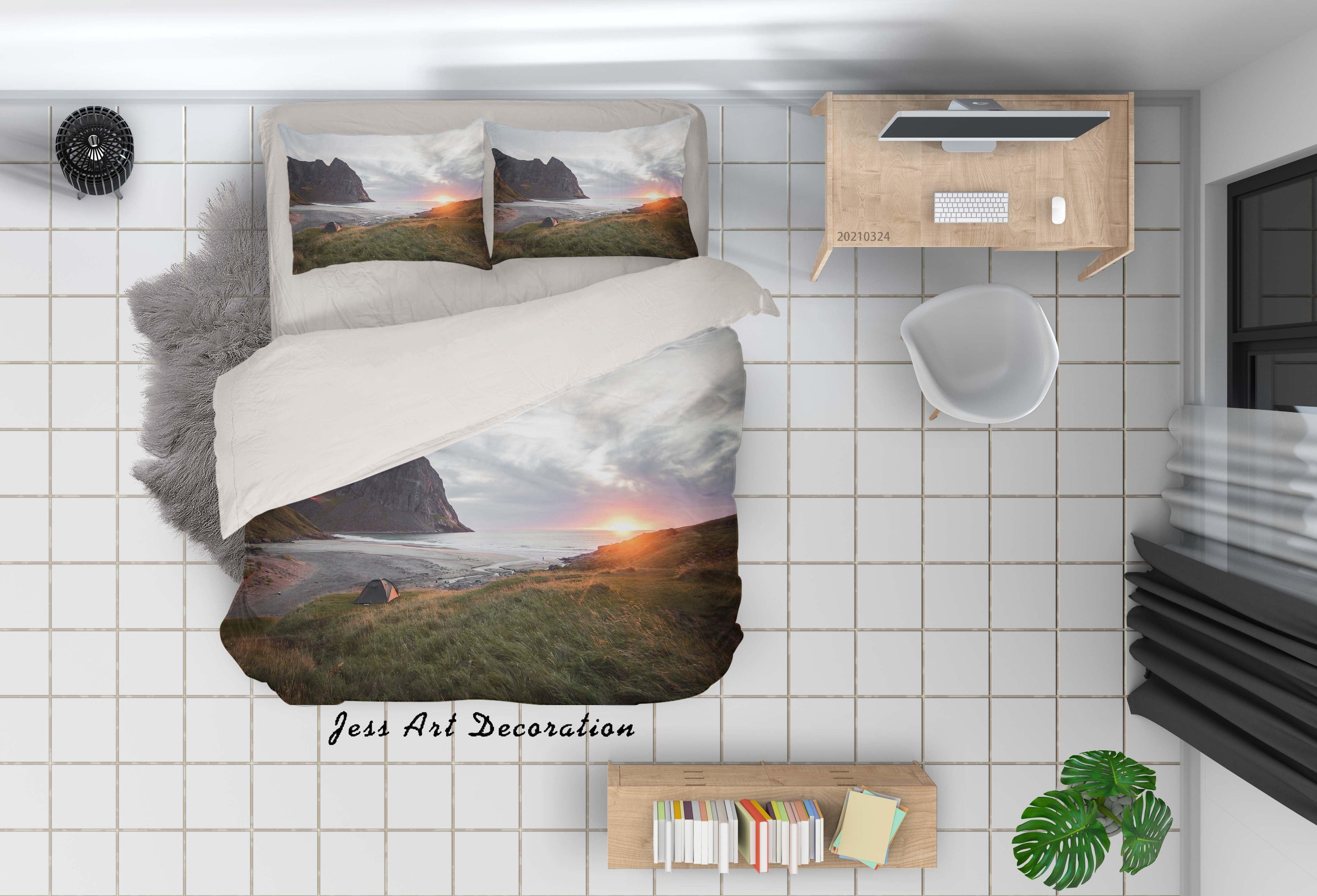 3D Sunset Sky Lake Forest Quilt Cover Set Bedding Set Duvet Cover Pillowcases 174 LQH- Jess Art Decoration