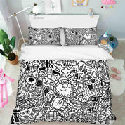 3D Abstract Illustration Art Doodle Quilt Cover Set Bedding Set Duvet Cover Pillowcases 93- Jess Art Decoration