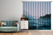 3D Ocean Big Wave Surfer People Mountain Cloud Curtains and Drapes GD 4185- Jess Art Decoration